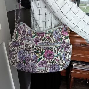 Vera Bradley Purple and Green Shoulder Bag with Paisley Print